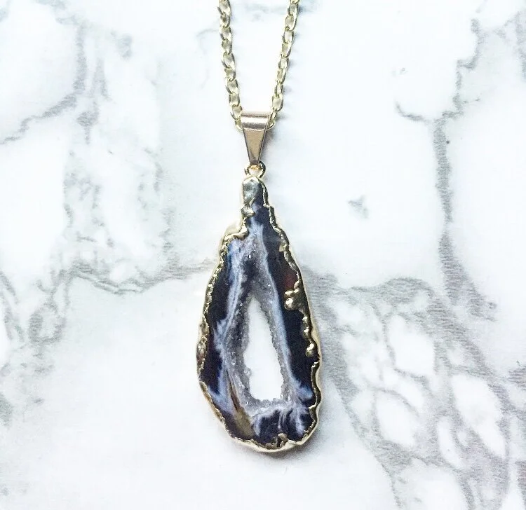 Geode Slice Necklace