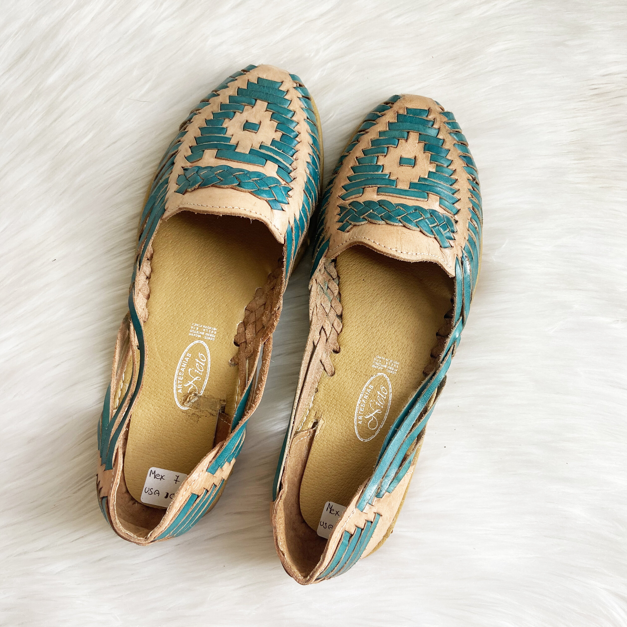 Huarache Mexican Sandals Teal