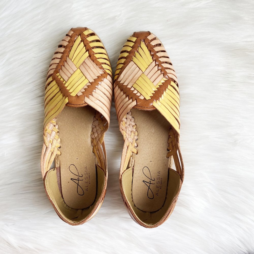 Huarache Mexican Sandals Yellow — LOTUS MOON MARKET display picture 2