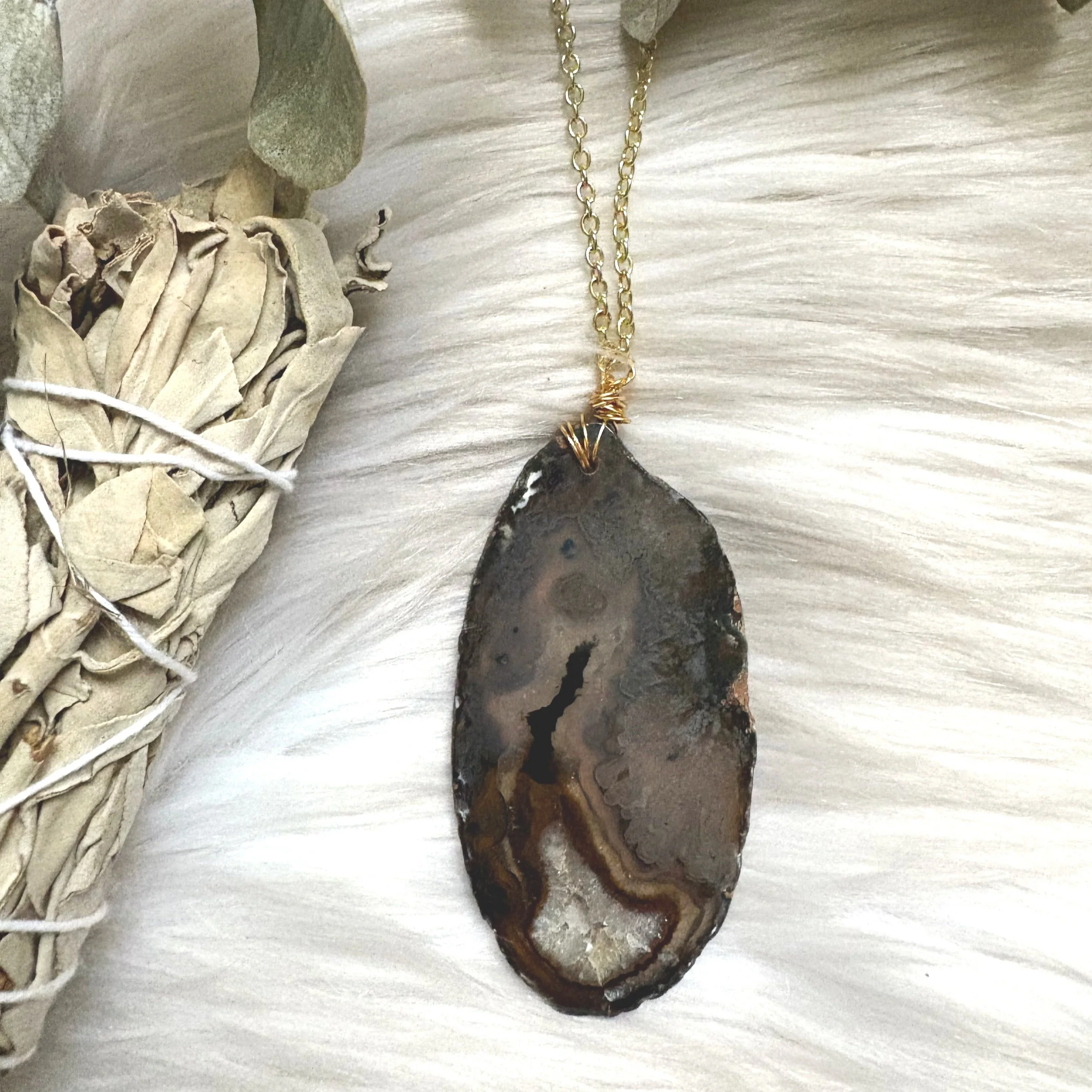 Agate Slice Necklace