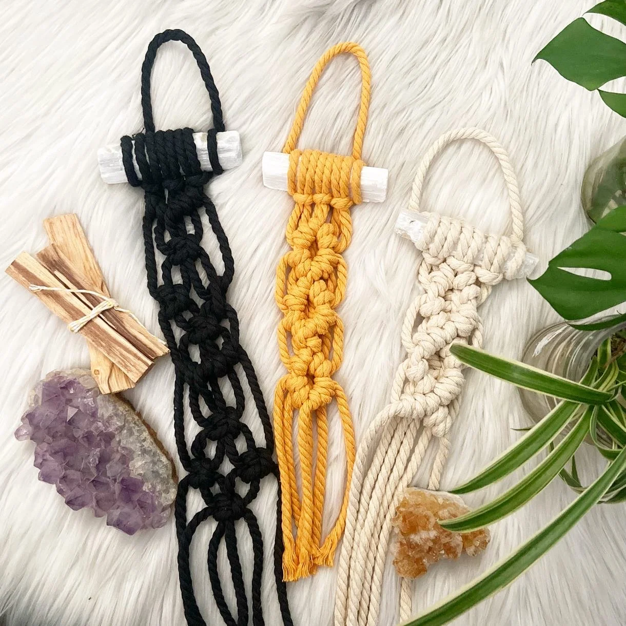 Mini Selenite Macrame