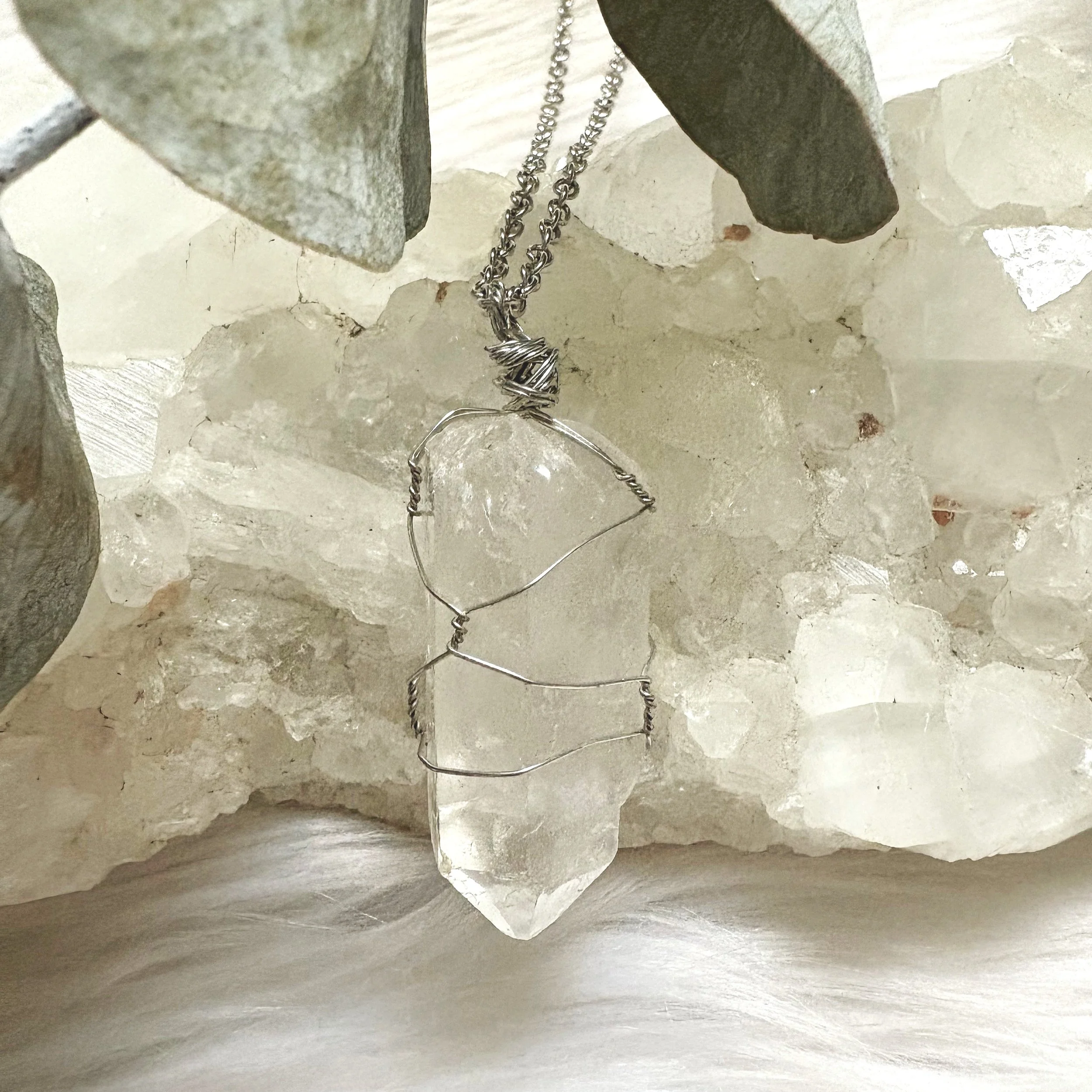 Wire Wrapped Quartz necklace