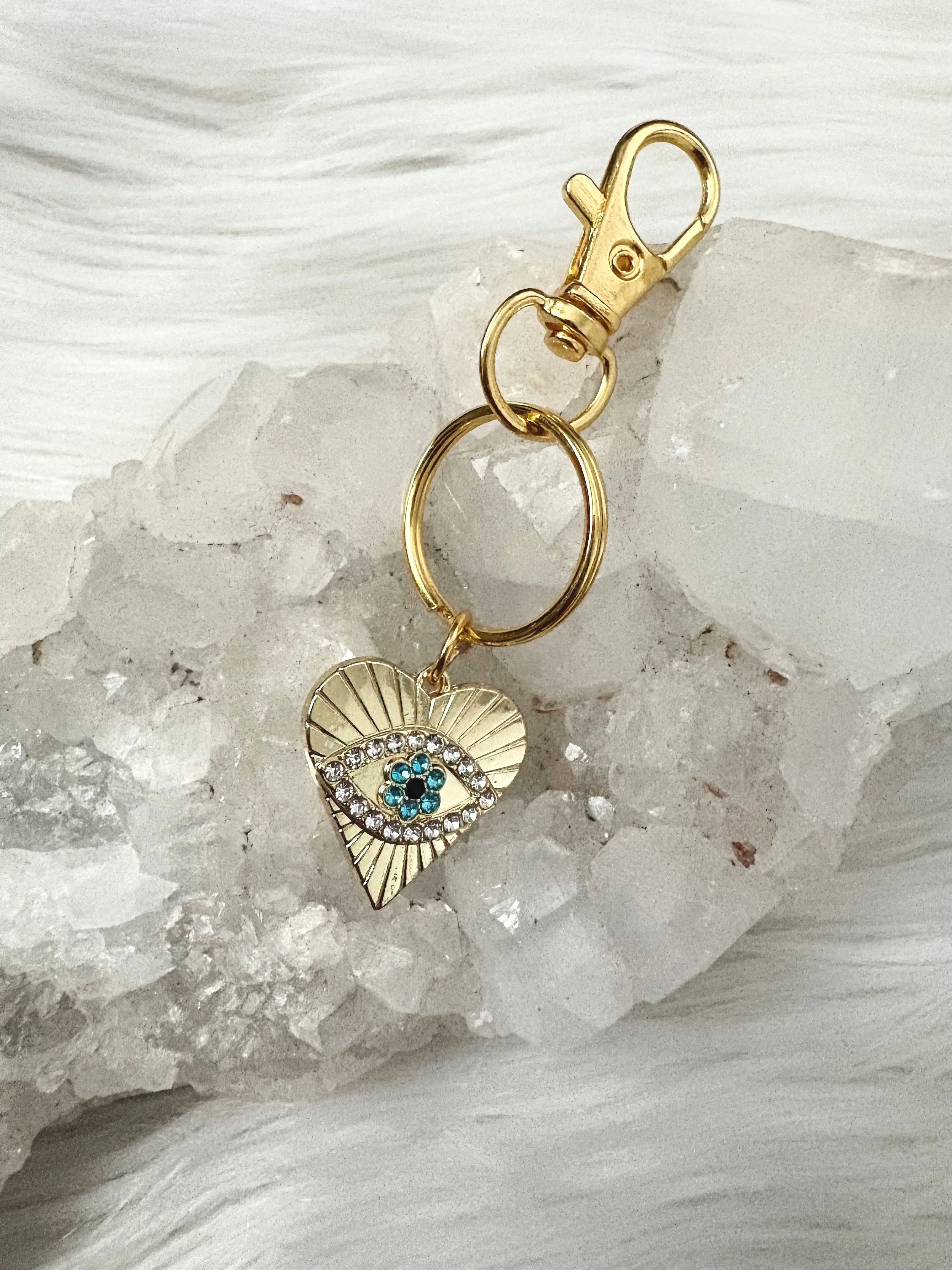 Evil Eye Heart Keychain