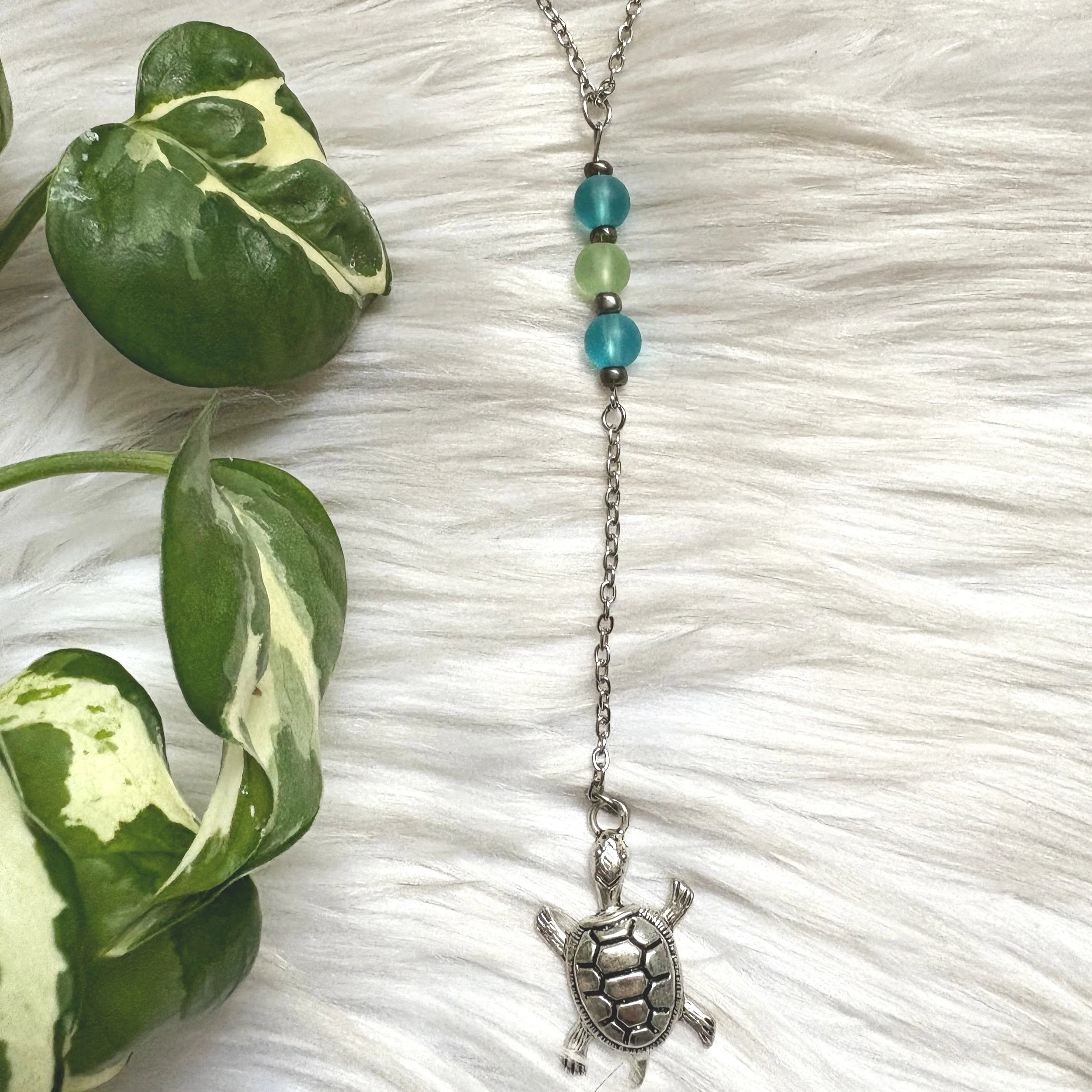 Sea Glass Turtle Necklace