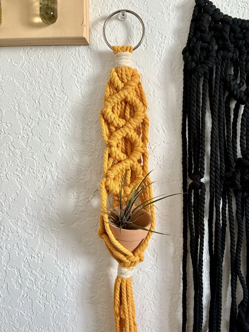 Mustard Yellow Mini Macrame Plant Hanger