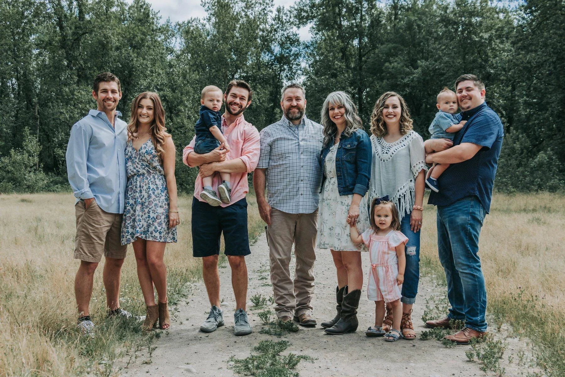 Jason and Tara Hood with their children and grandchildren