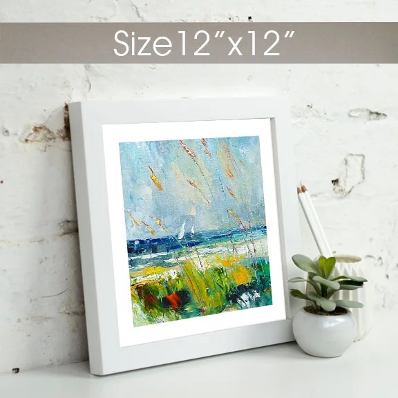 Cape Cod Beach-print size 12x12 inches-sample how it looks when framed.jpg