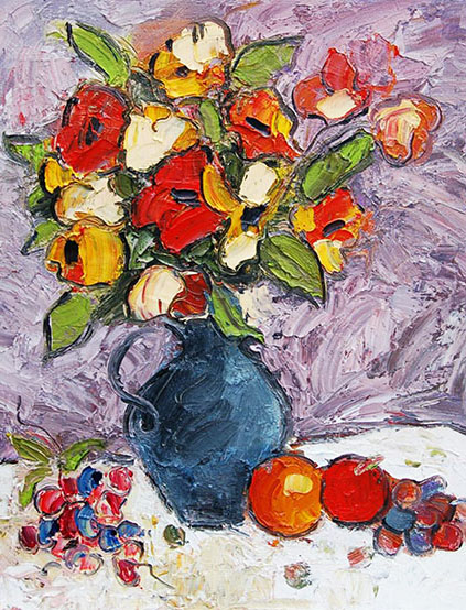 Bright Flowers, Giclee on Paper 
