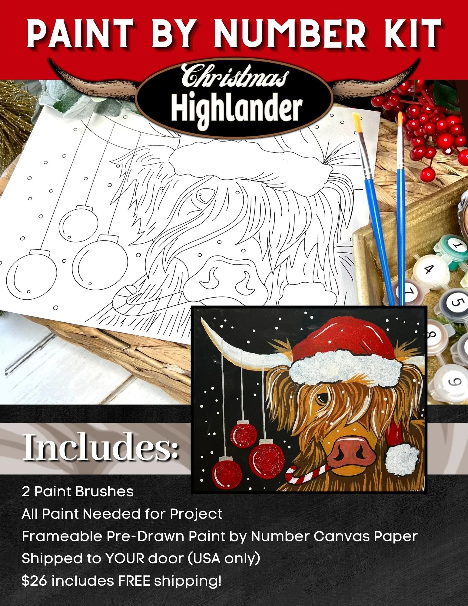 Christmas Highlander Paint By Number Kit Marketing Flyer.jpg