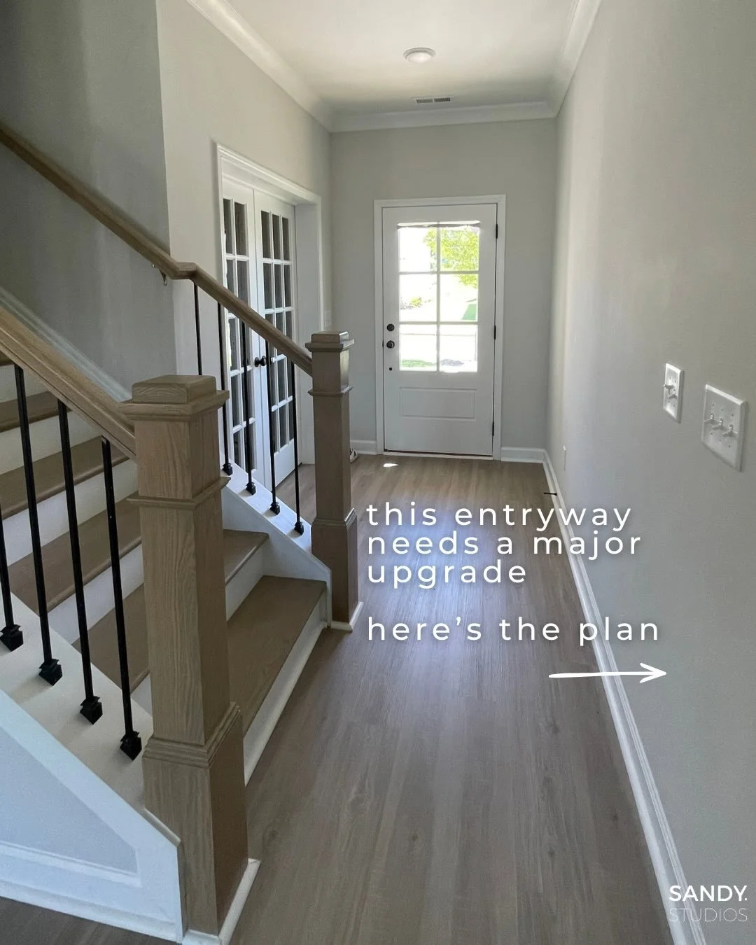 Which change are you most excited to see this week?

Paint color: Inkwell - @benjaminmoore 

#AtlantaInteriorDesigner #EntrywayMakeover #EntrywayDecor