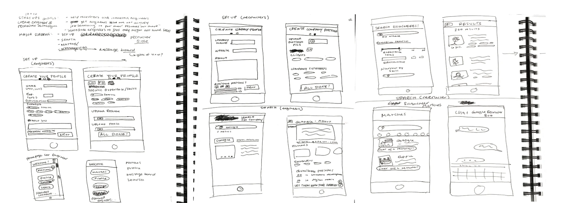 Initial concept sketches