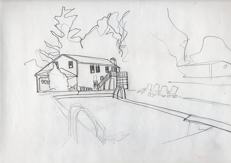 House, Pen and Pencil on Paper, 12x9, 2019, ©