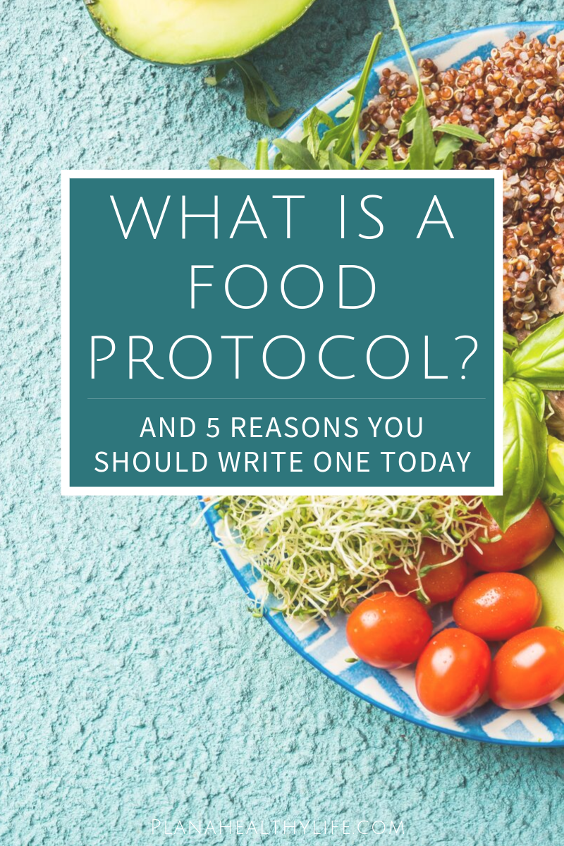 What is a food protocol? It is a set of eating guidelines that you create for yourself to meet your weight loss, nutrition, or health goals. It includes specific foods you will eat (or not eat), how many meals you’ll eat per day, how much water you will drink, and more. Learn the 5 reasons you should write a food protocol and I’ll share a step-by-step system to write your own.