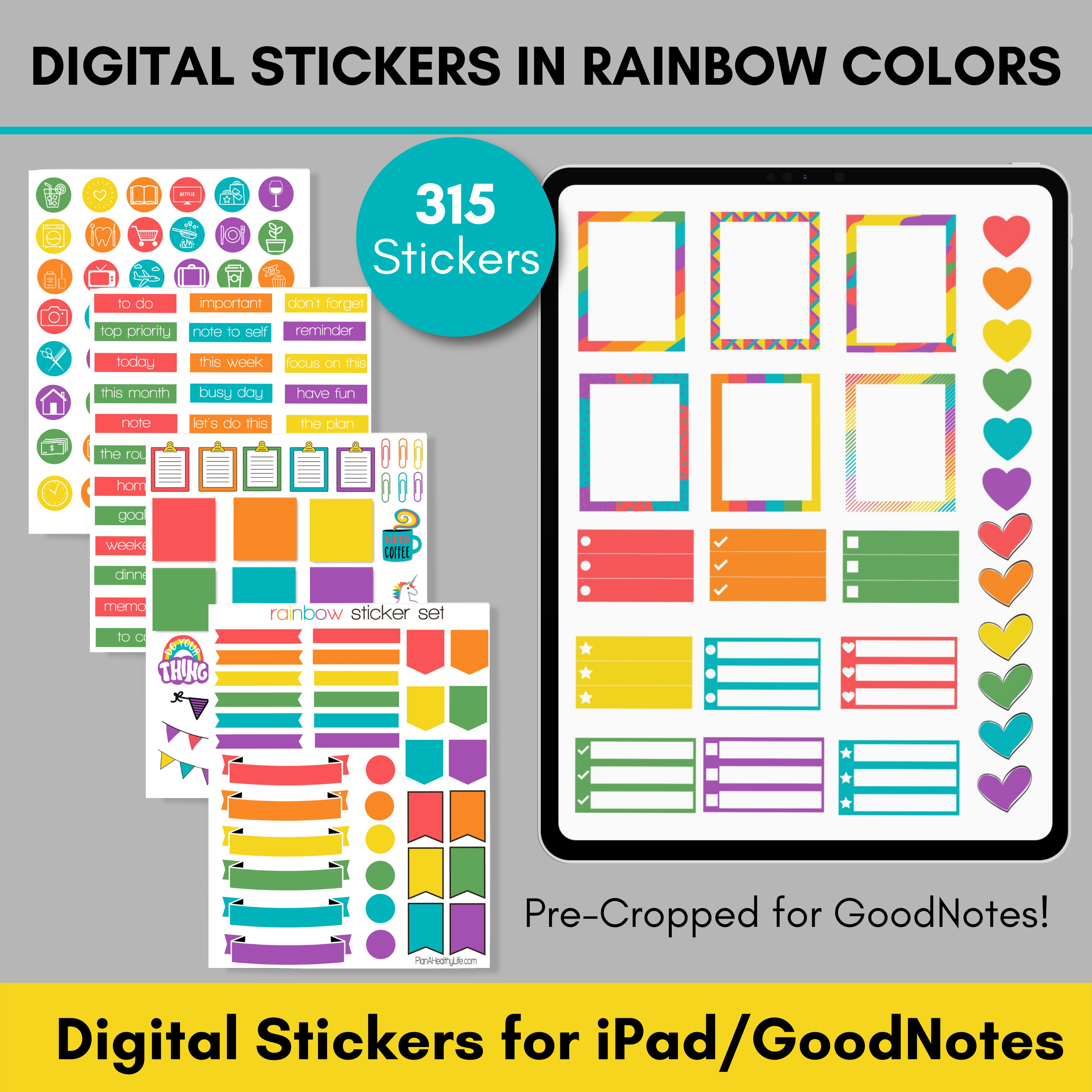 Rainbow Reading Journaling Stickers Digital Download – Erin Floto Designs