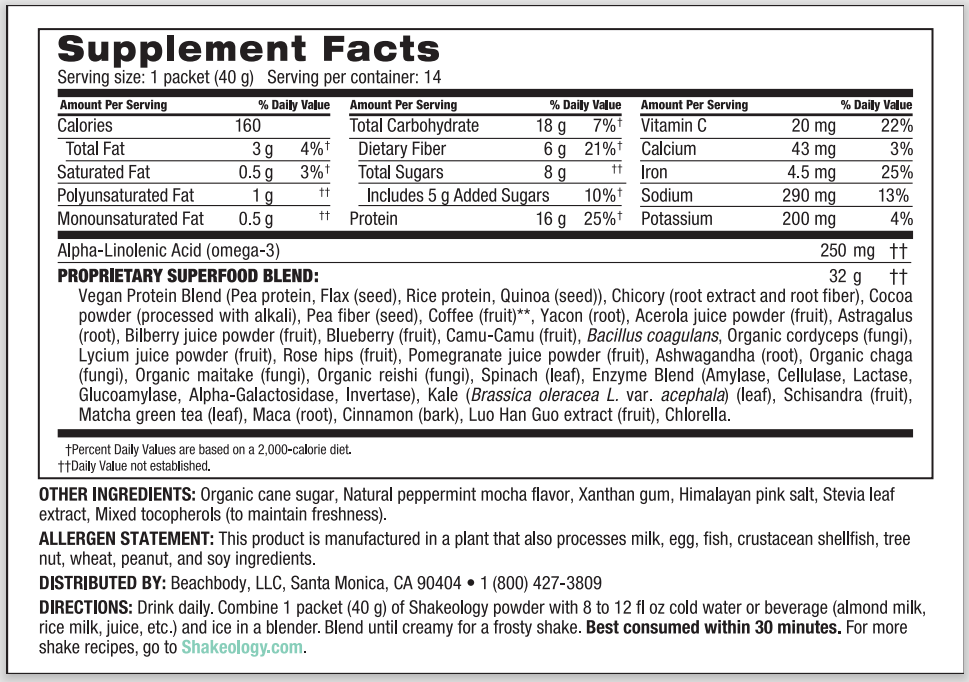 Peppermint Mocha Shakeology Review 2020