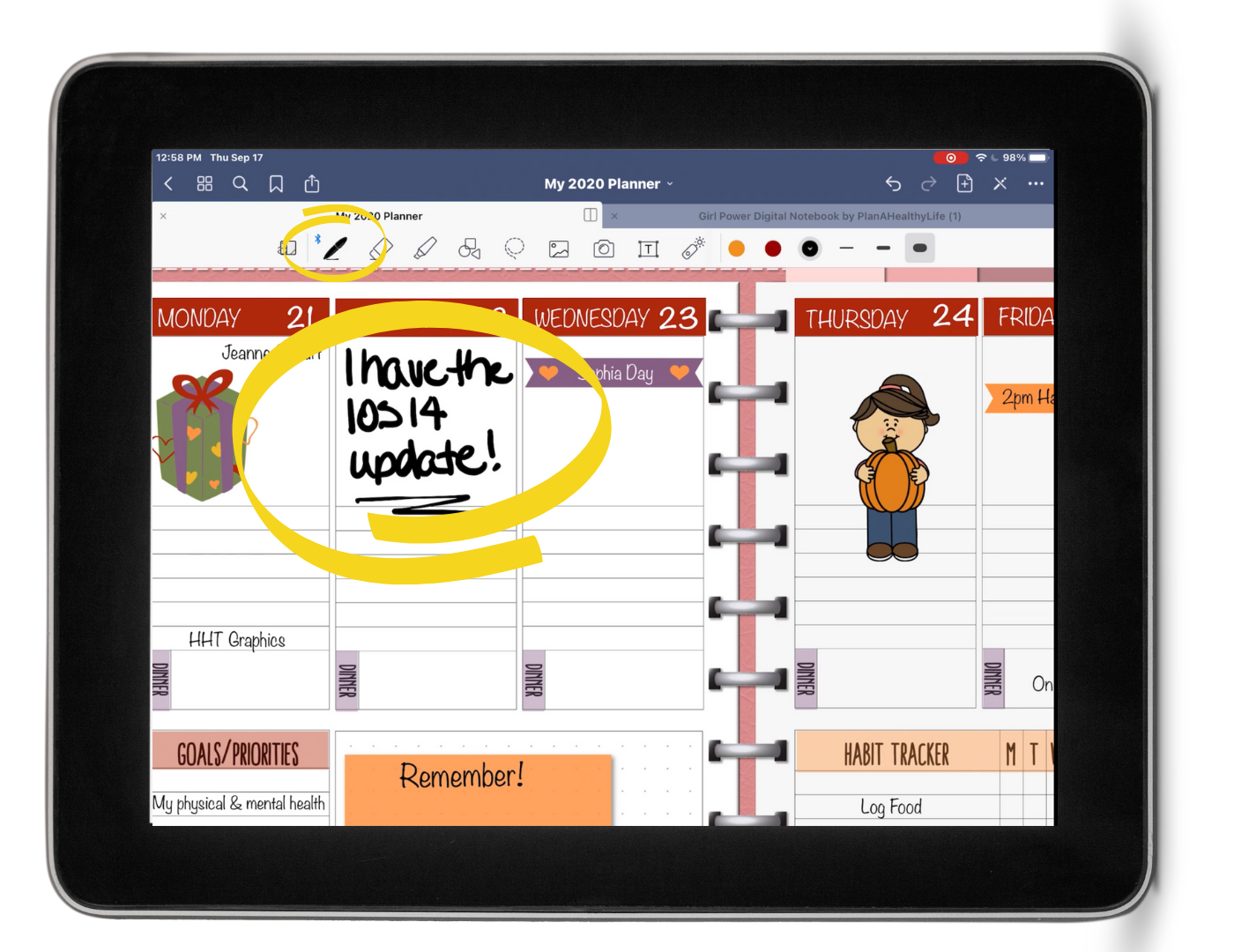 How to use apple scribble in goodnotes 5 for digital planning plan a 