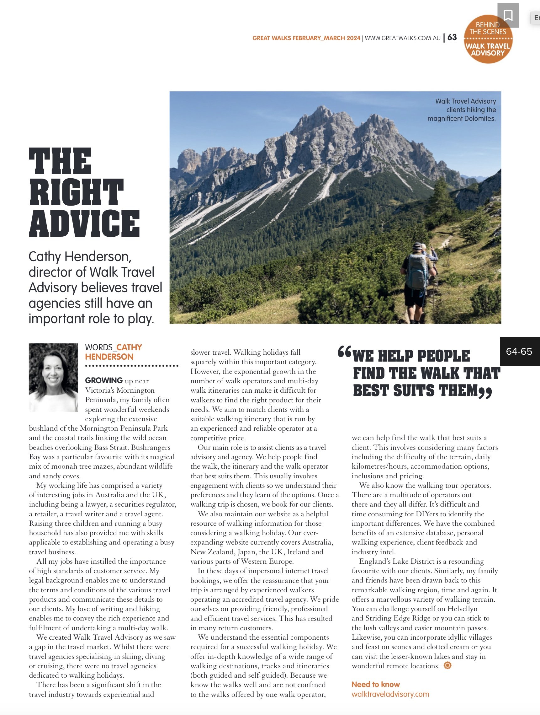 Walk Travel Advisory in 'Great Walks'!