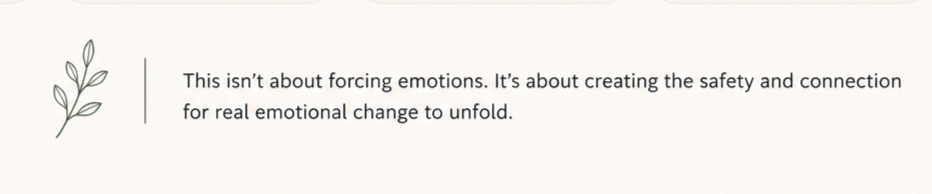 AEDP allowing safety and connection for emotions