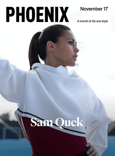 Athlete Sam Quek magazine cover styling