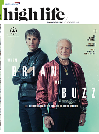 Brian Cox and Buzz Aldrin magazine cover styling by Ella Gaskell
