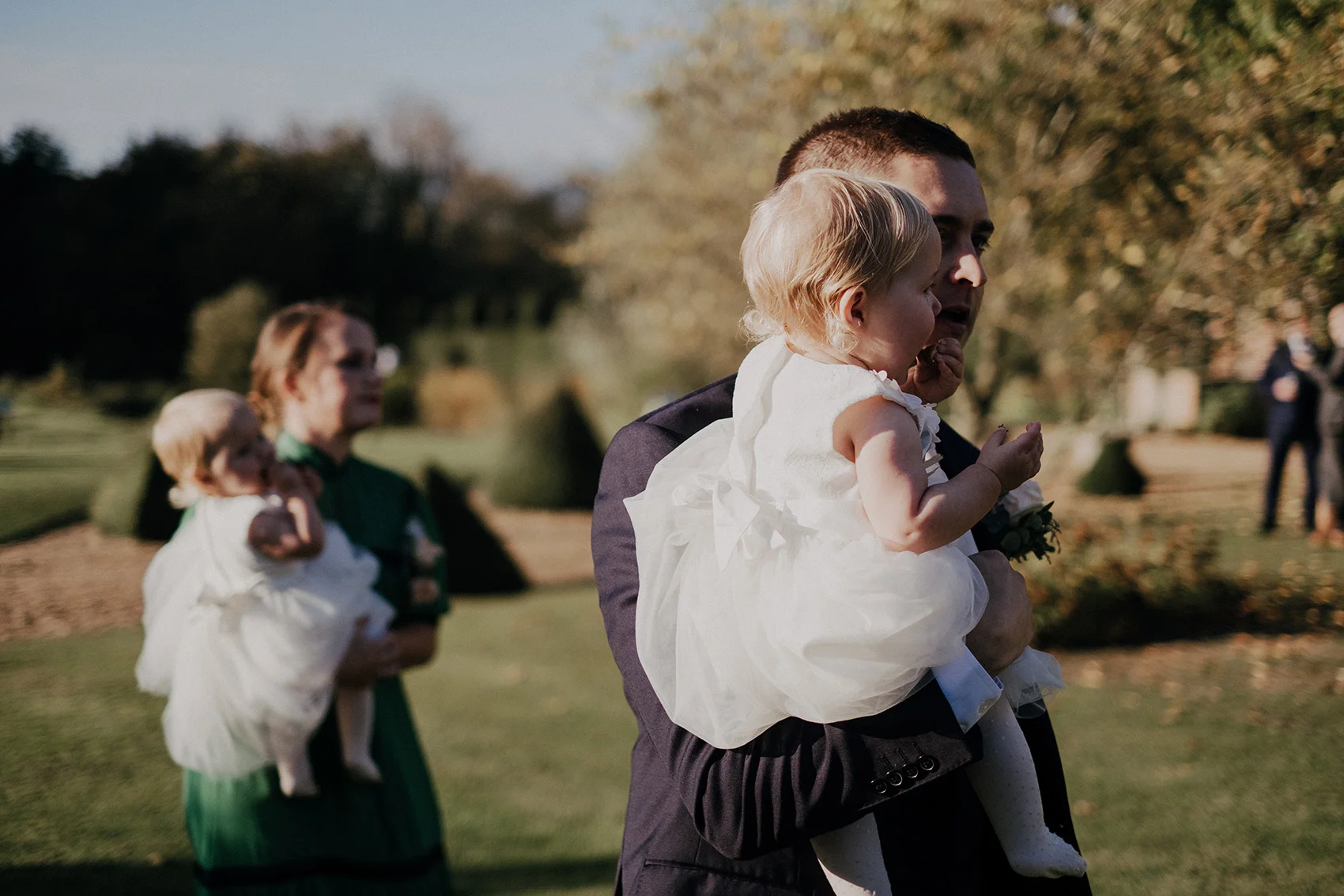Twin Bridemaids at Norwich Barn Wedding