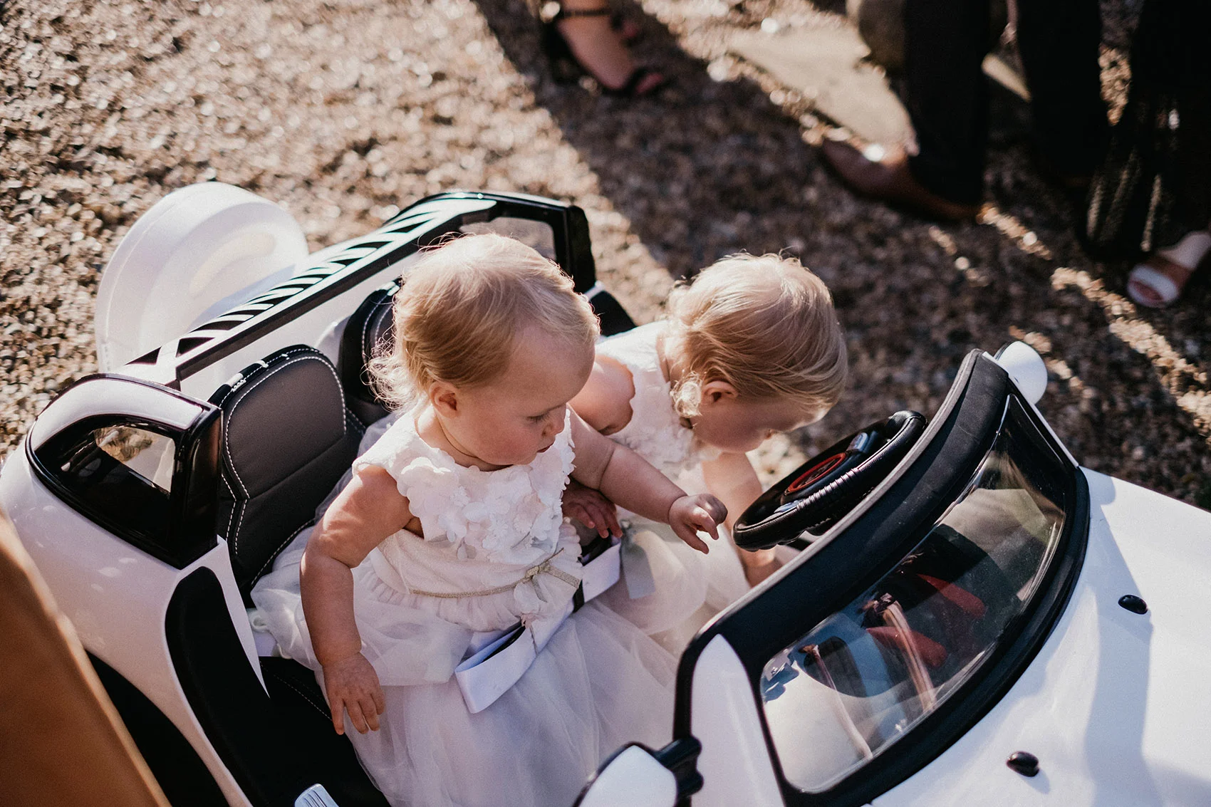 Twin flower girls at Hales Hall and The Great Barn