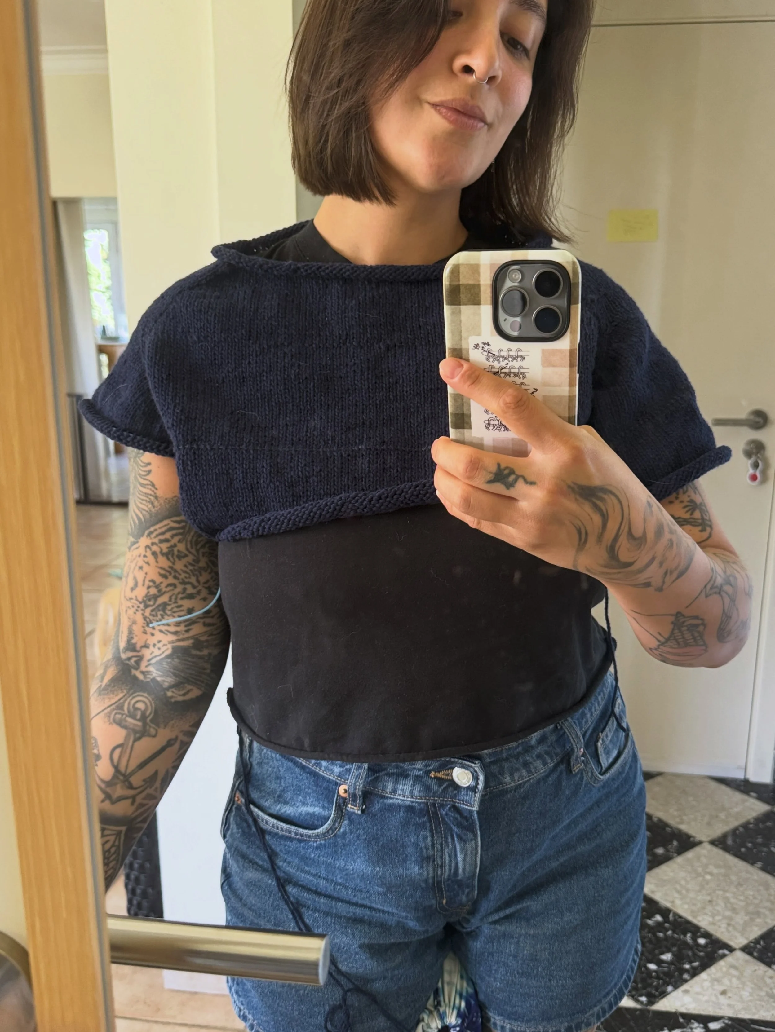 Making progress on my very first sweater pattern! After having to frog and update my math before re-knitting a couple of times, I&rsquo;m super happy with how it&rsquo;s shaping up so far but I still need to knit more of the body and sleeves and give
