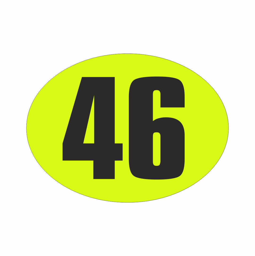 46 - Valentino Rossi (Florescent, Oval)
