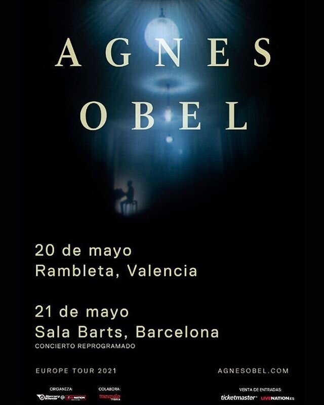 Debido a las medidas de precauci&oacute;n impuestas por Gobierno, el concierto de Agnes Obel en la sala Barts de Barcelona, originalmente previsto para el 18 de julio, se reprograma al 21 de mayo de 2021 en la misma sala. Las entradas ser&aacute;n v&