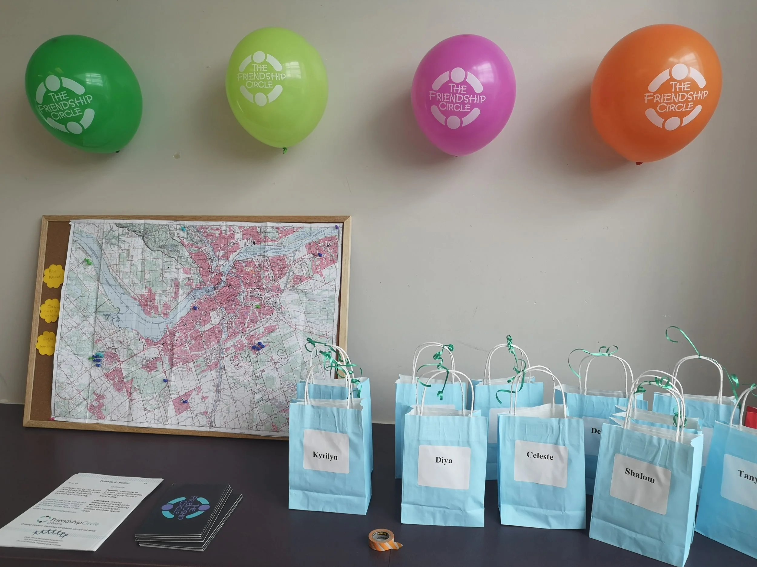 The map pinpoints the locations of families that have yet to be paired with a volunteer. We hope to find each of them a special new friend very soon! Thank you again to all the volunteers that came out for our summer training session.