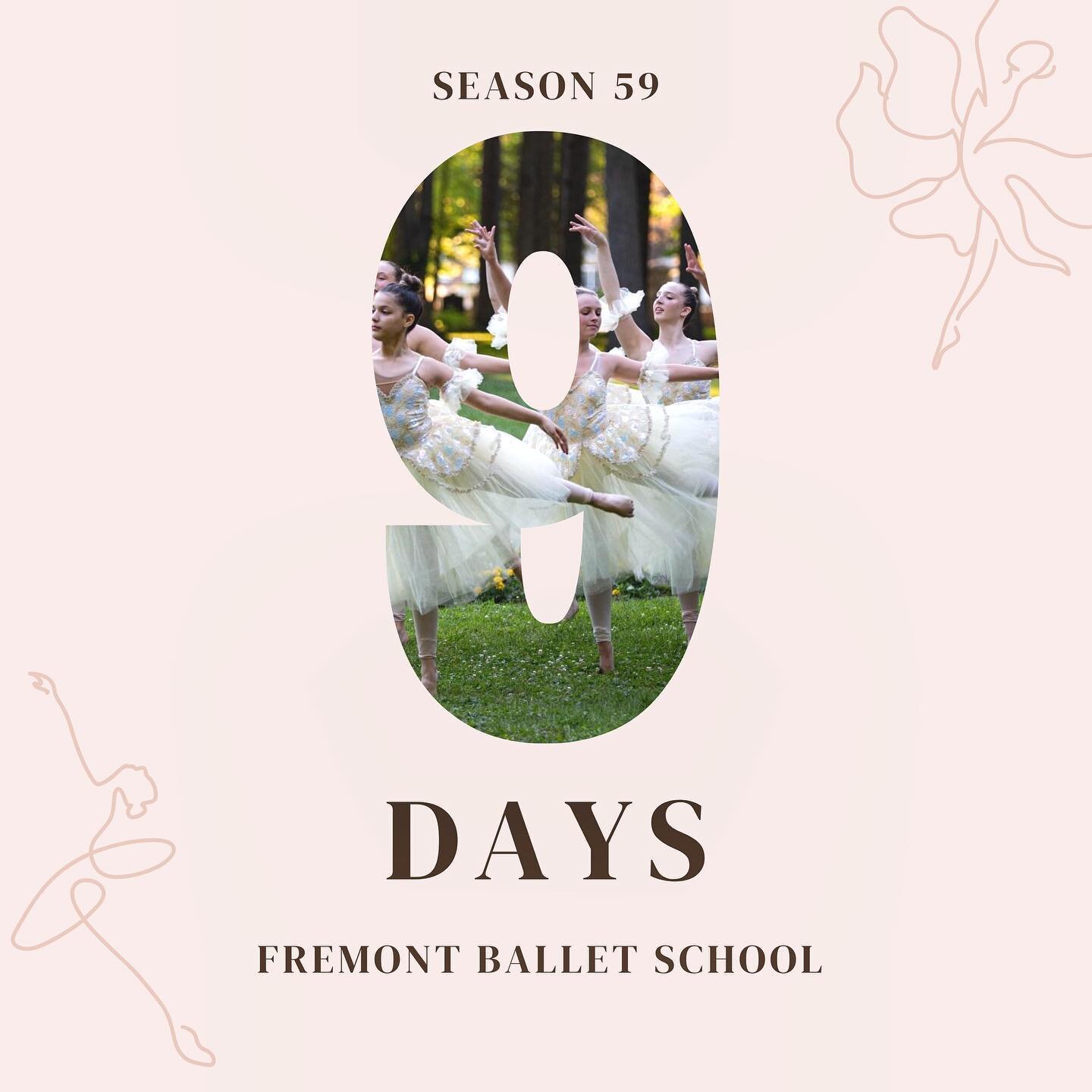 ✨ The countdown is on! 9️⃣ days until season 59. Are you ready to dance? 

#FremontBalletSchool #fremontohio #fremontohiodance #dance #ballet