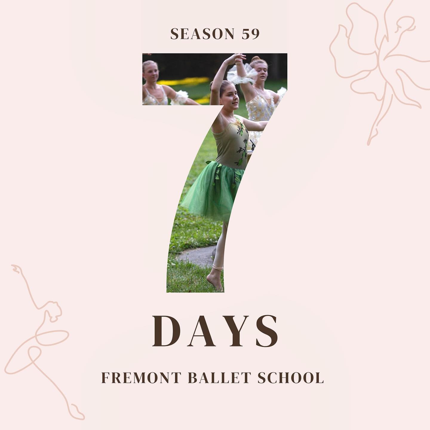 ✨ One week, 7️⃣ days until season 59! Are you ready? Do you have shoes, leotards, and tights that fit? Do you know how to put your hair in a bun? Today is a great day to practice! 🤩 

#FremontBalleySchool #ballet #FremontOhio #FremontOhioDance