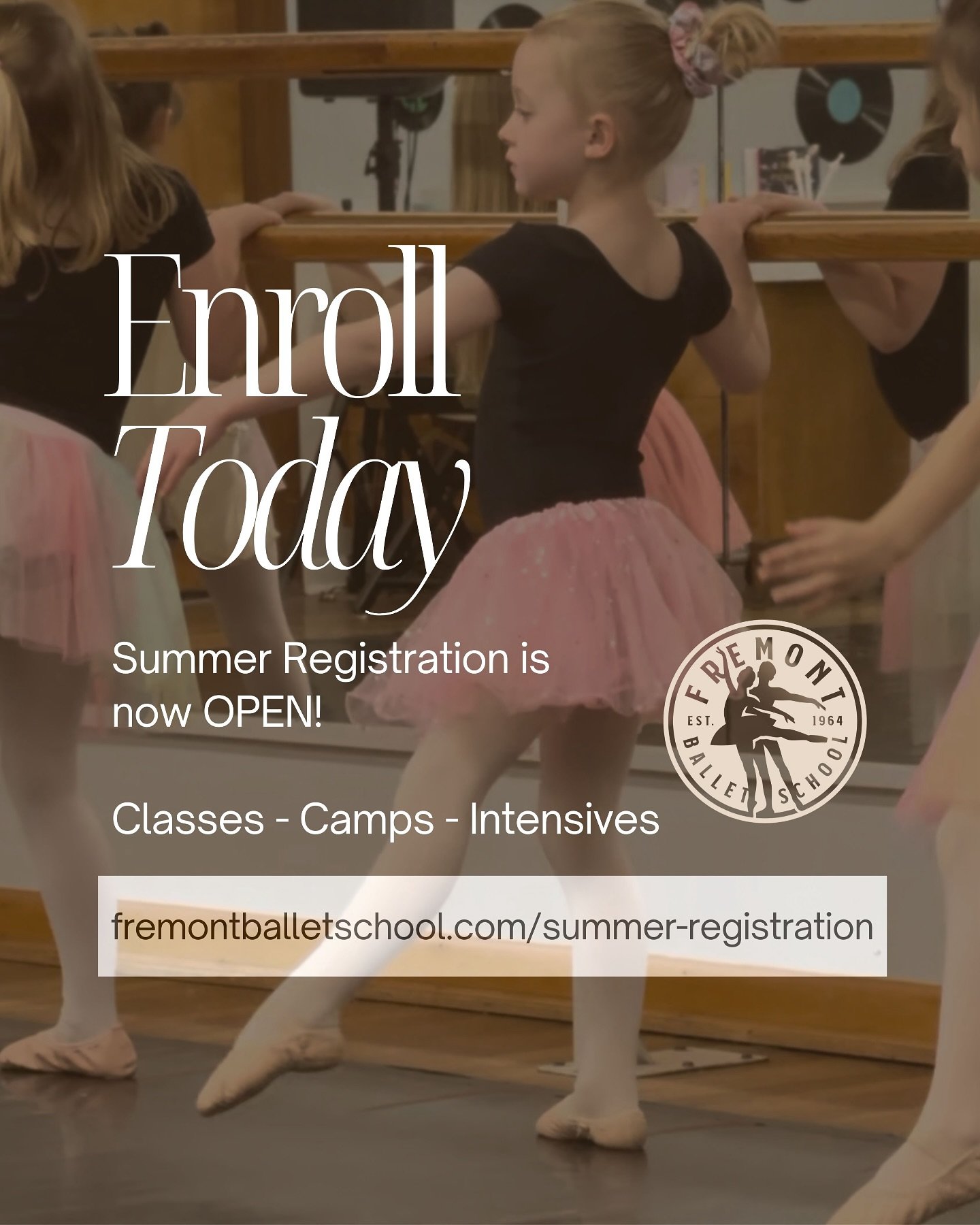 Summer Registration - NOW OPEN! Visit fremontballetschool.com/summer-registration to view our schedule and enroll. Invest in high quality dance education from qualified instructors at Fremont&rsquo;s locally renowned dance school. We can&rsquo;t wait