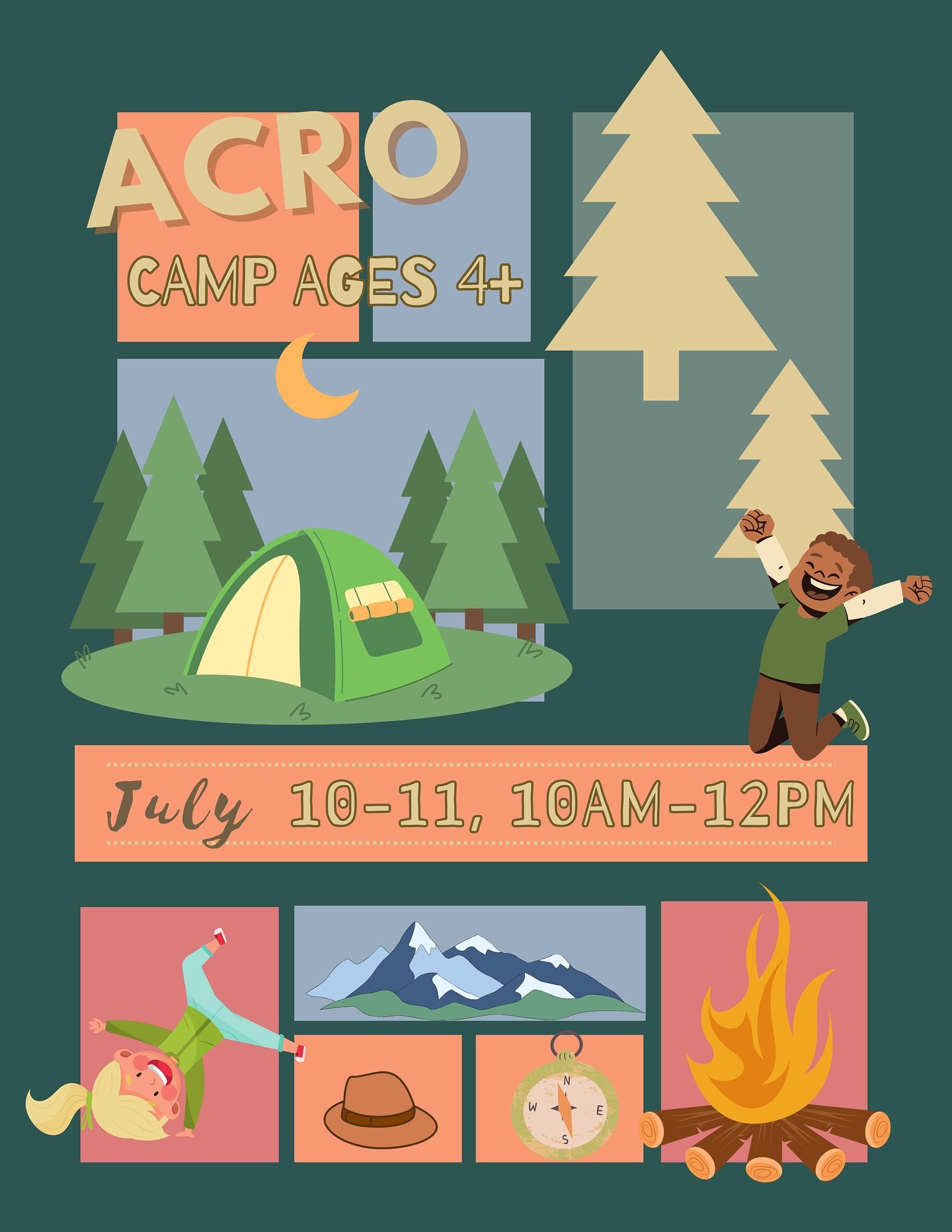 Let&rsquo;s Go &ldquo;Camping&rdquo;! 🏕️🤸🏽&zwj;♀️🌲 The Fremont Ballet School&rsquo;s acro camp still has some available space for campers. Acro camp is July 10-11 from 10am-12pm, and $80 per camper. Each day includes acrobat instruction, a snack,