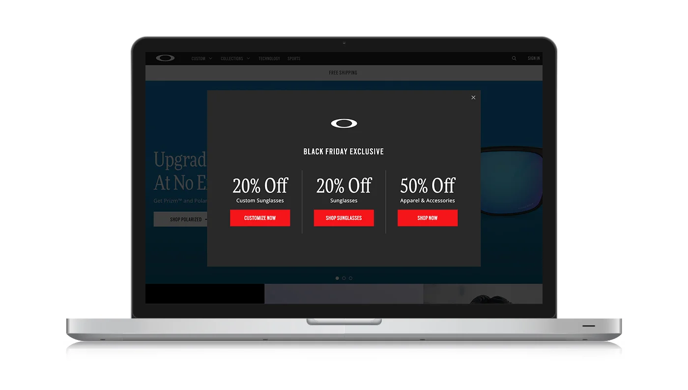 Black Friday promo echo overlay