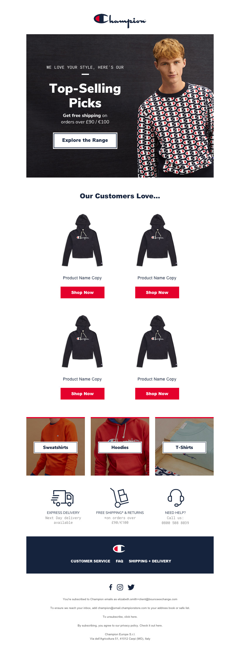 Category recap email