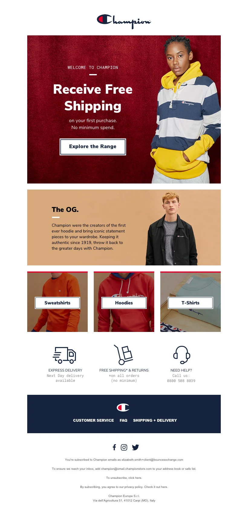 Behavioral welcome email