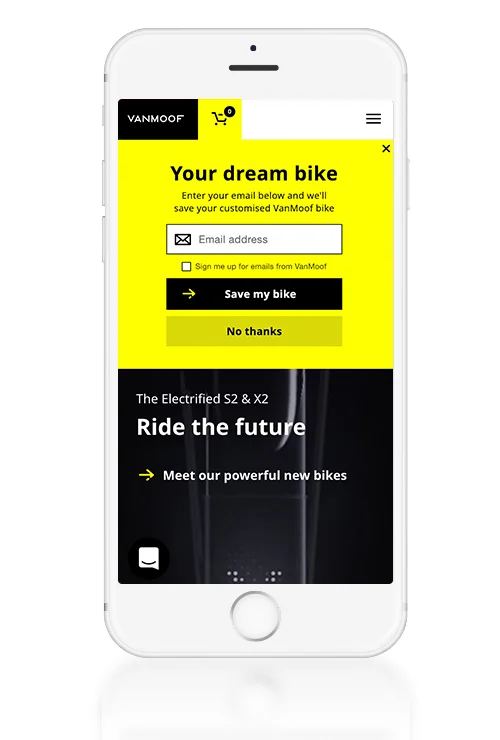 Native inline zone email capture for mobile (UK site)