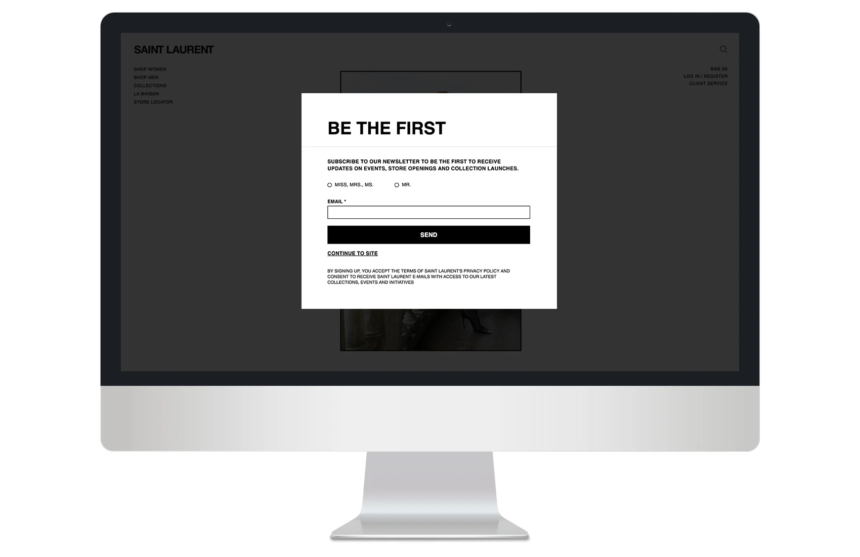 On entrance email capture overlay