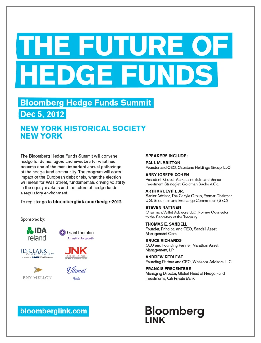 1-page Bloomberg Link conference ad appearing in Bloomberg Businessweek