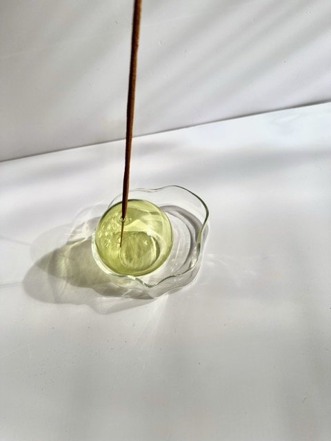 2 Piece Glass Incense Holder Catch All