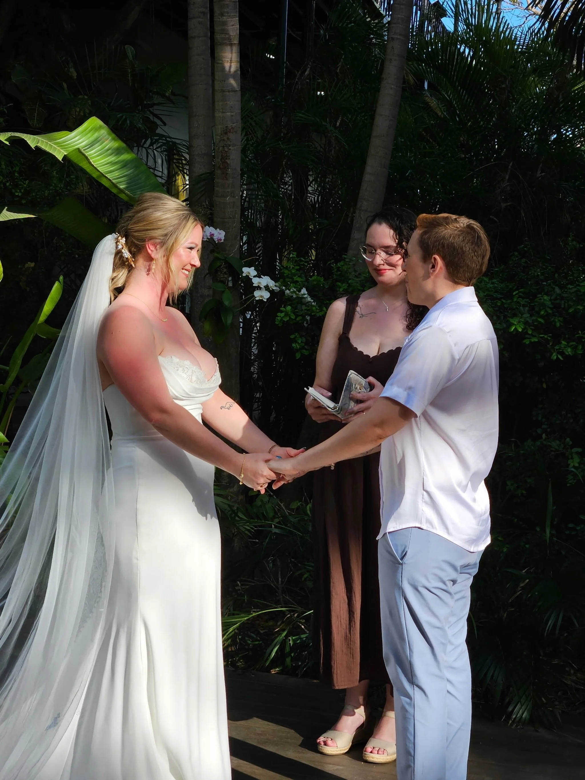 Thank you!

Julie helped my wife and I get ready on our wedding day. She was so kind, funny, and welcoming. She made us feel amazing and look even better. Thank you so much!