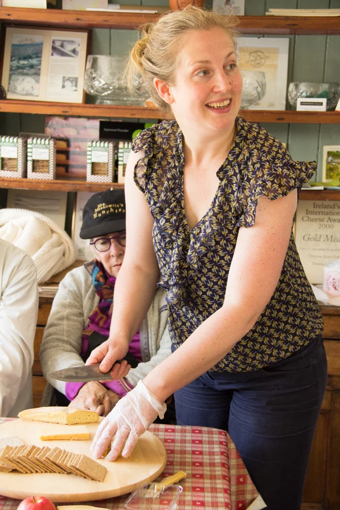 Jeffa’s daughter, Sarah, who arranges tours and makes cheese two or three days a week.Jeffa's daughter, Sarah, who arranges tours and makes cheese at least two days a week.