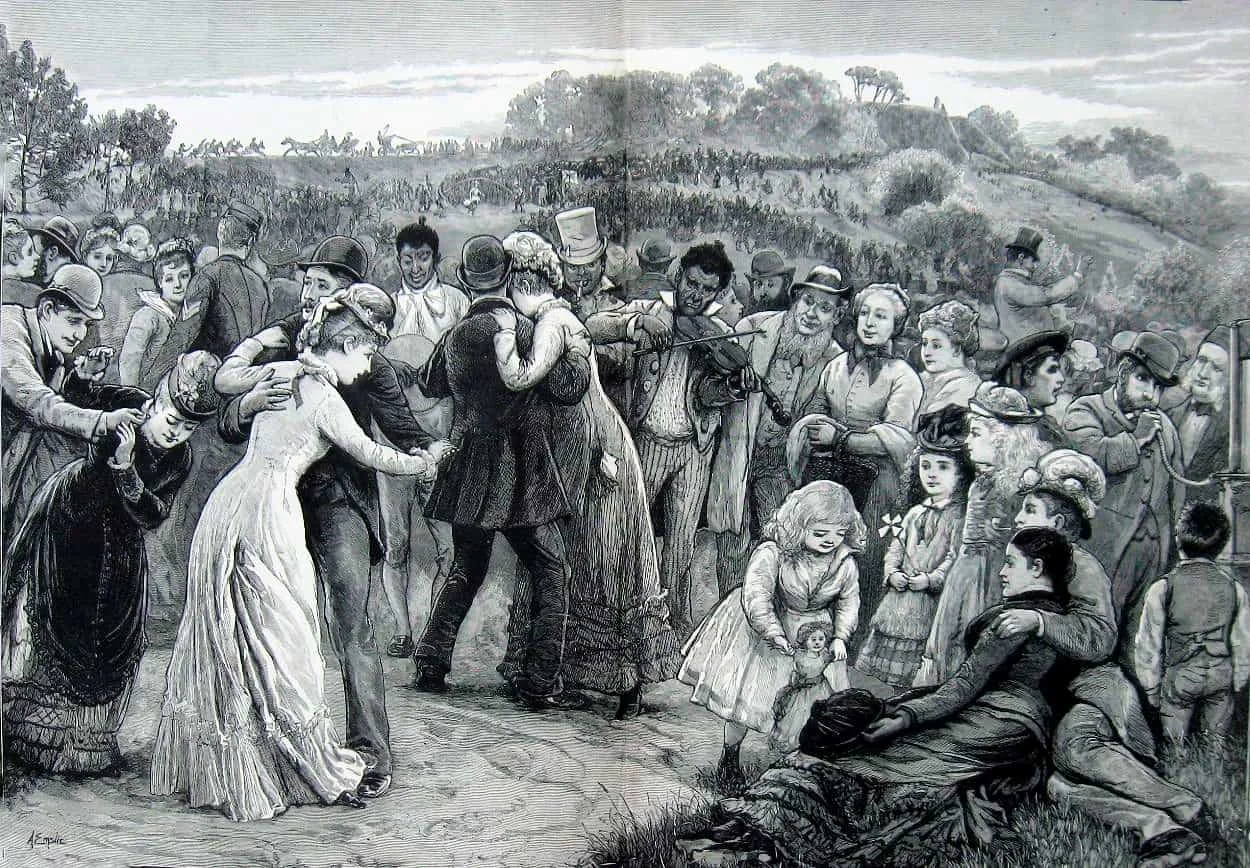 1880. Holiday time on Hampstead Heath.