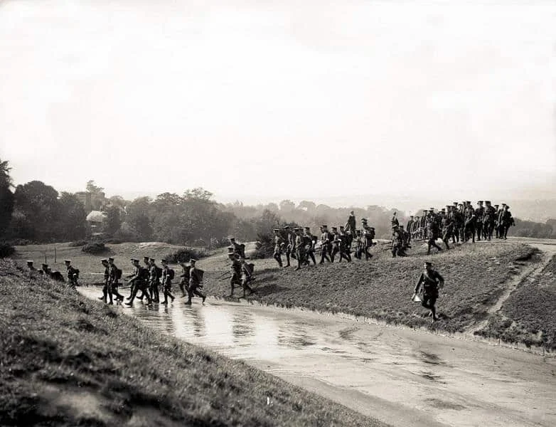 Artists Rifles training on Hampstead Heath, 1914
