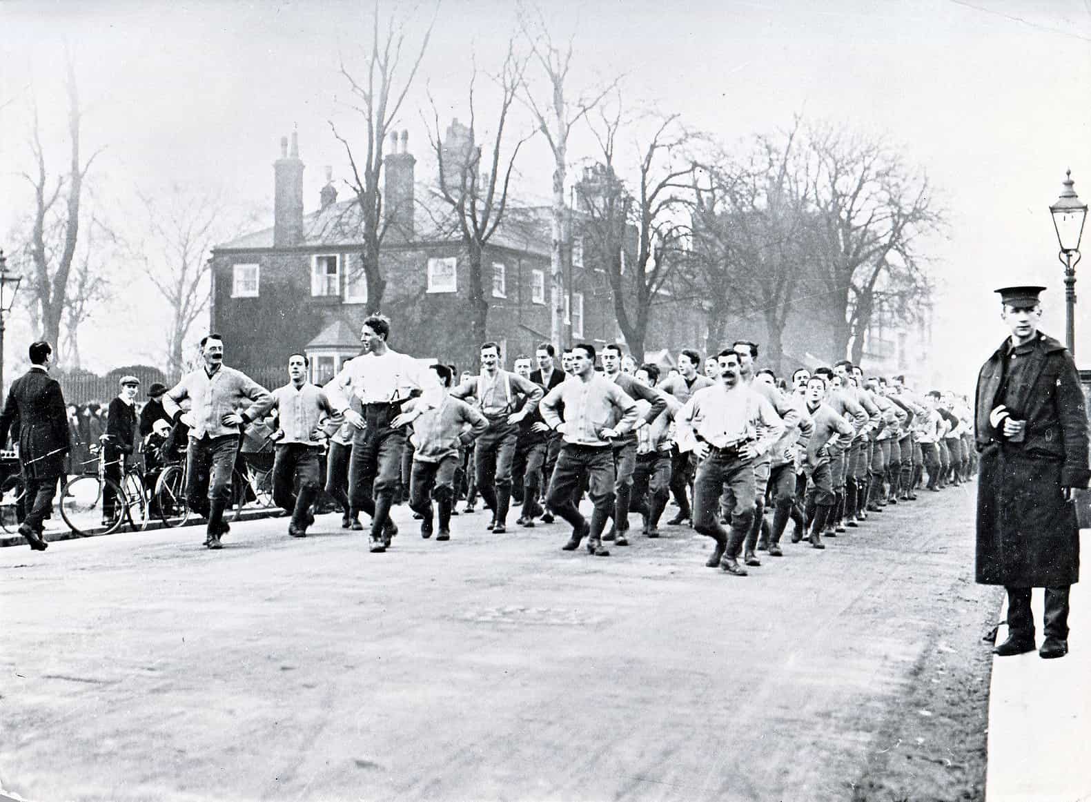1914 WW1 Queen Victoria Rifles Training on Hampstead Heath.JPG
