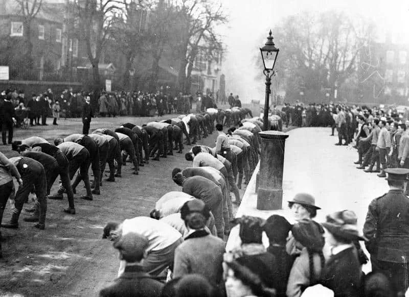 1915 Queen Victoria's Rifles, 9th London Regiment, training Hampstead Heath, 1915.jpg