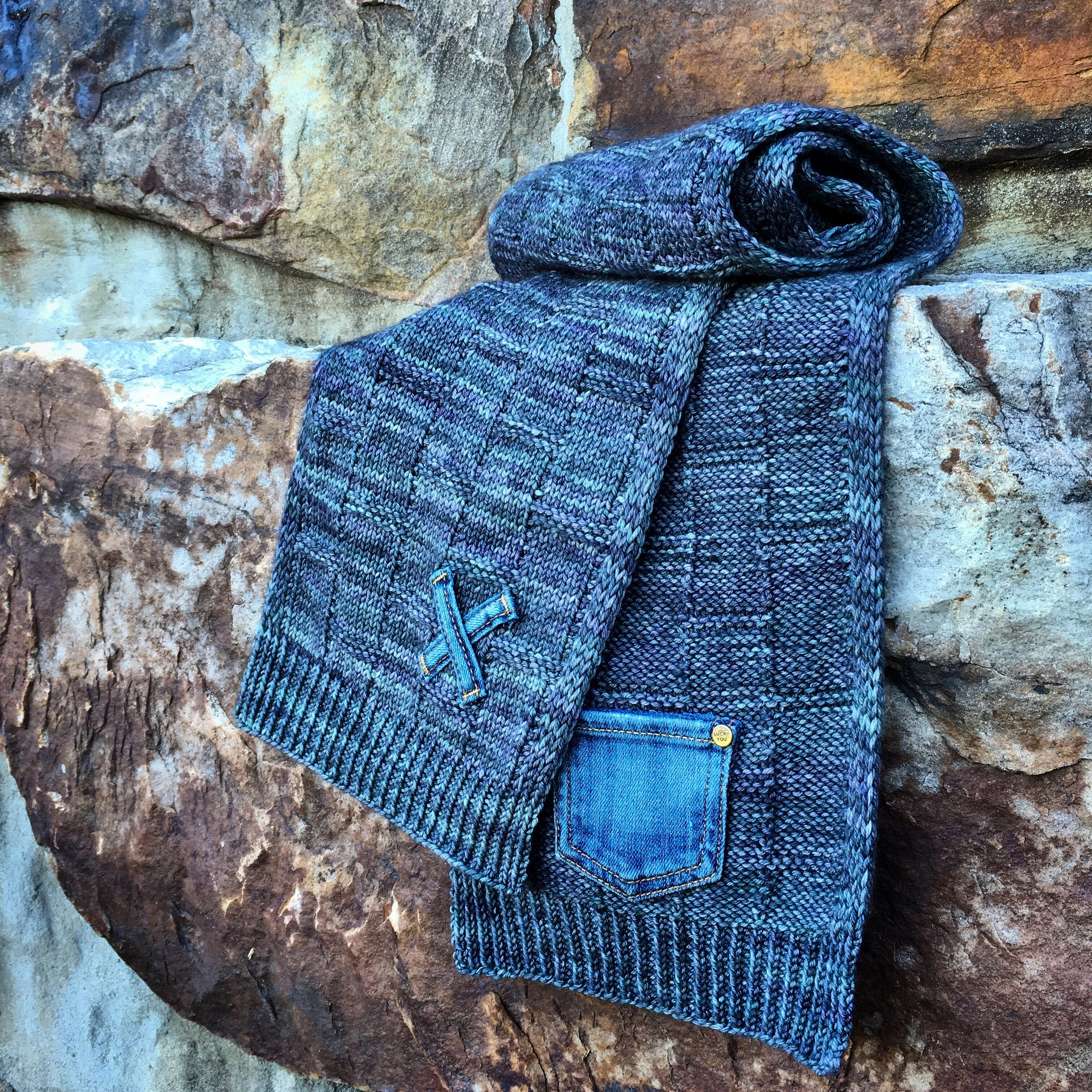 Sasha Knit+Denim Scarf pattern is now LIVE!