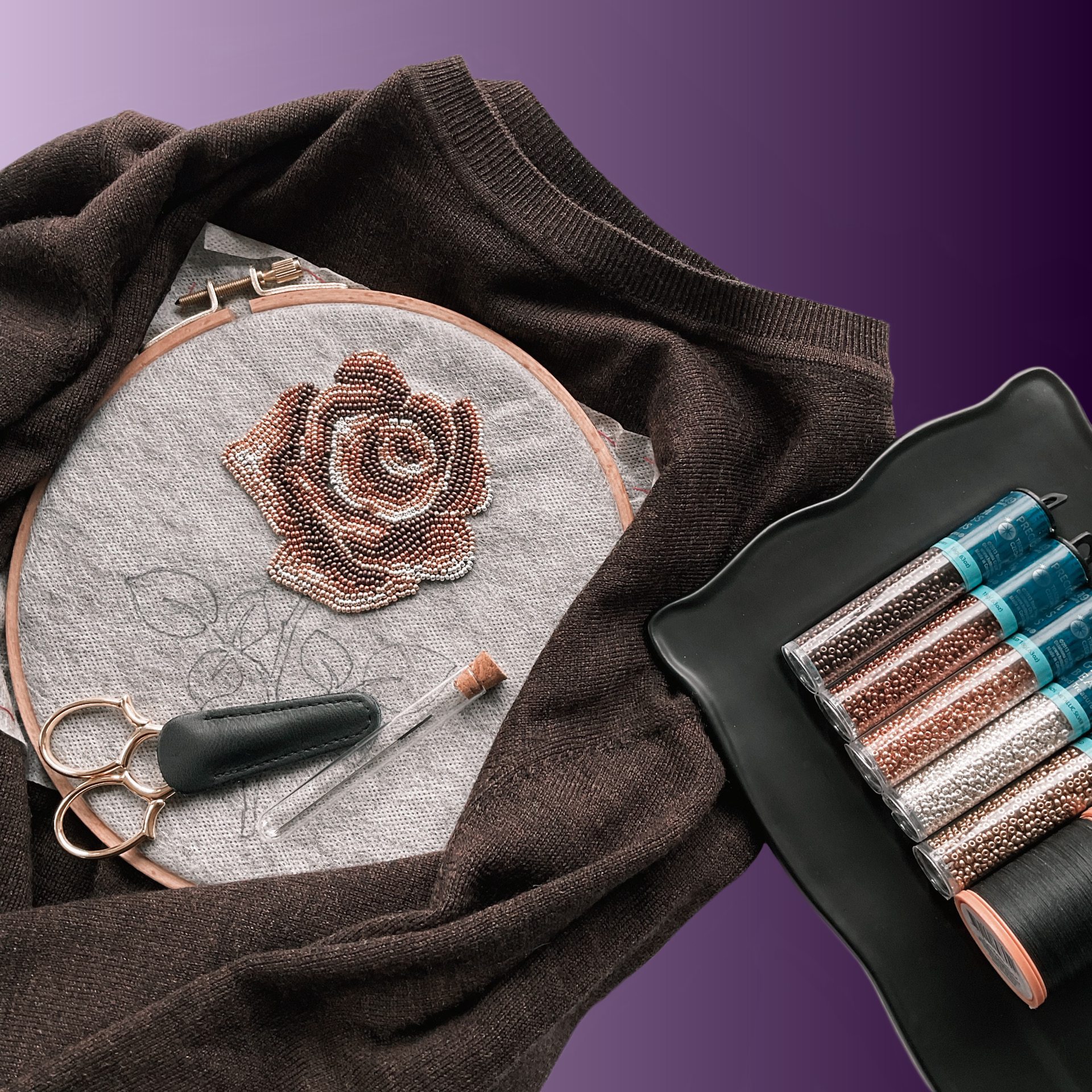 Beaded Embroidery on Knits at JuJu Knits 