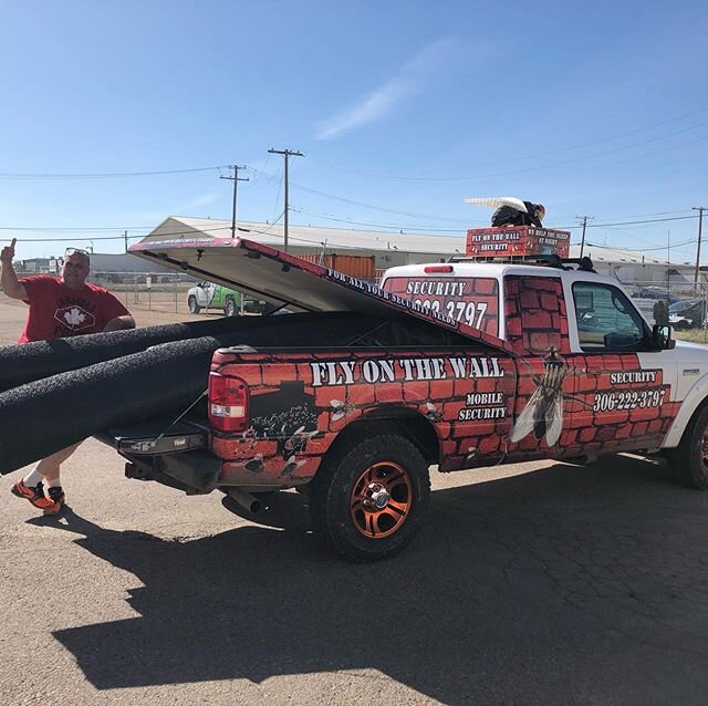 Brad from Fly On The Wall Security was waiting for his turf to come in! 
#wefityourspace 
#yxefloors 
#outdoorturf